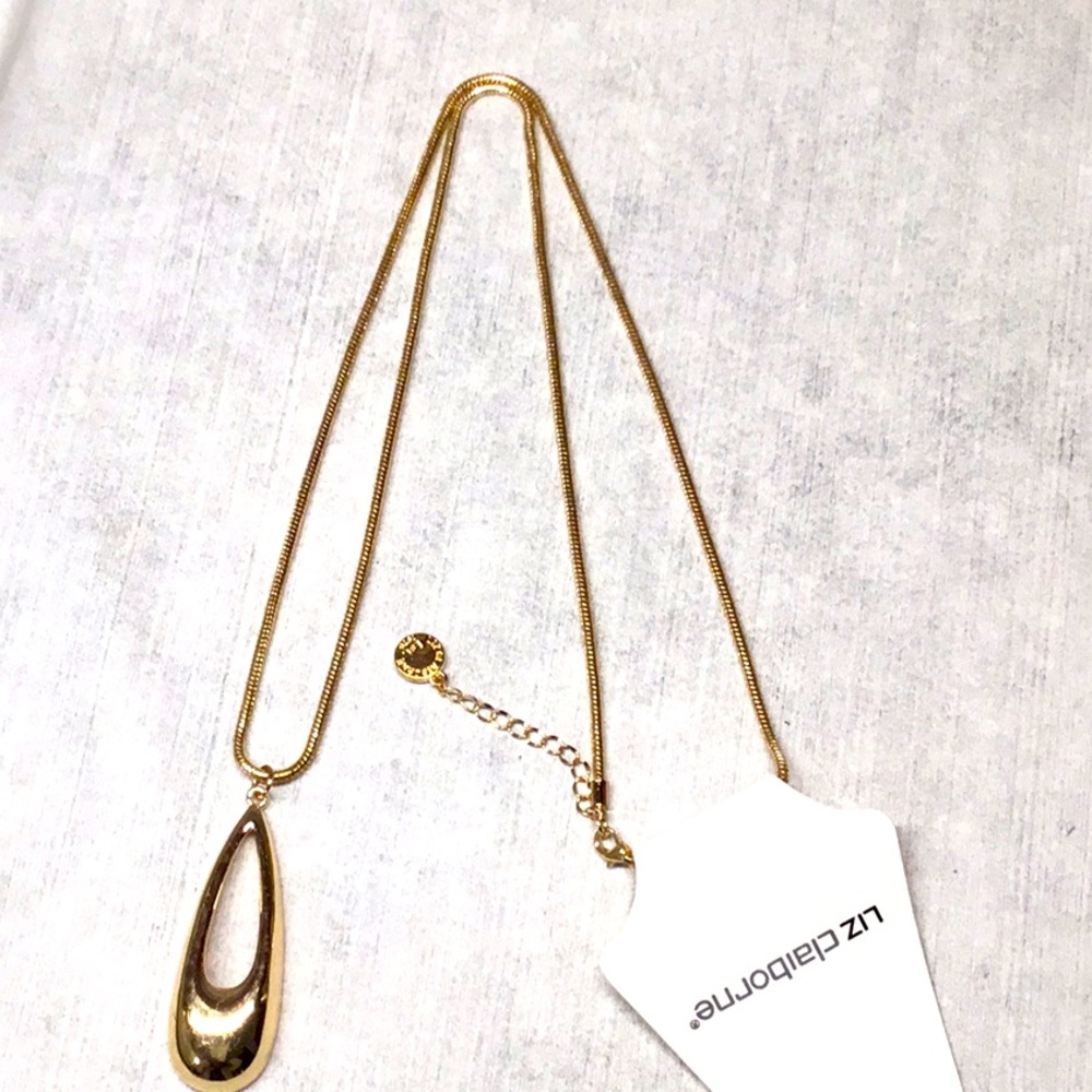 Liz Claiborne gold tone snake necklace Est 1976